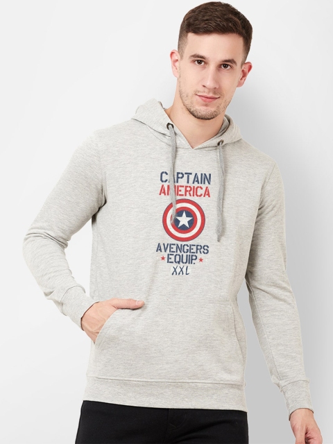 

Free Authority Men Grey Captain America Printed Hooded Sweatshirt