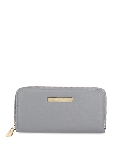 

Stella Ricci Women Grey Solid Zip Around Wallet