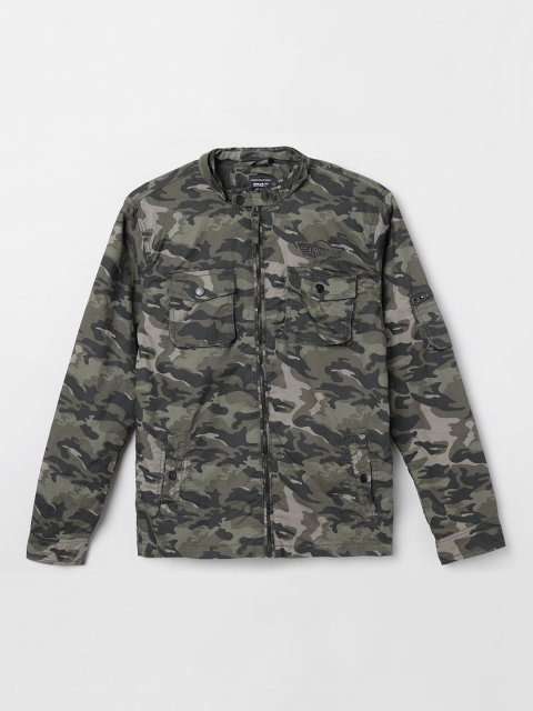 

max Boys Green Printed Bomber