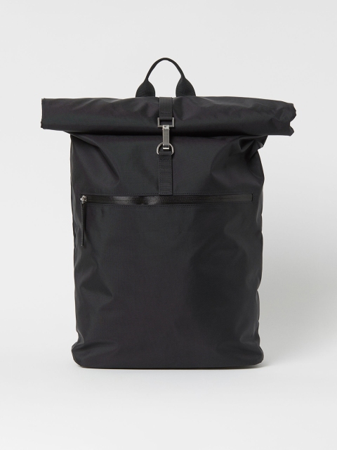 H&M Women Black Roll-Top Backpack