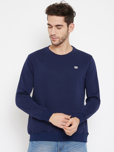 

NEVA Men Navy Blue Solid Sweatshirt