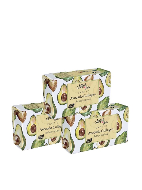 

Mirah Belle Pack of 3 Avocado Collagen Anti Aging Soap - 75 g each, Green