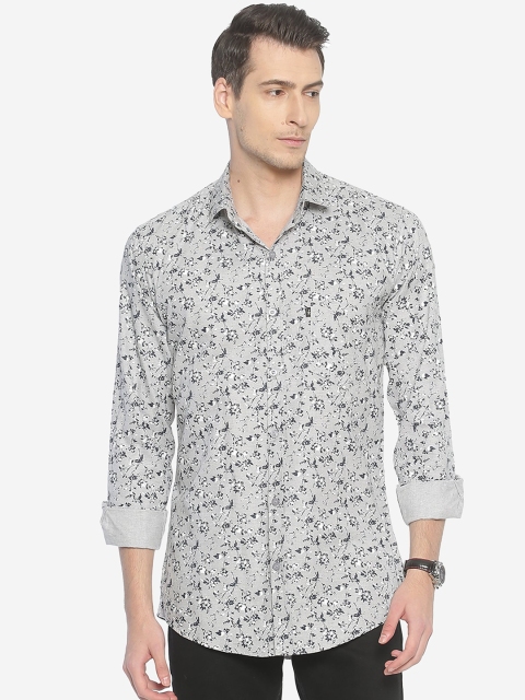 

LEVIZO Men Grey & Black Regular Fit Printed Casual Shirt