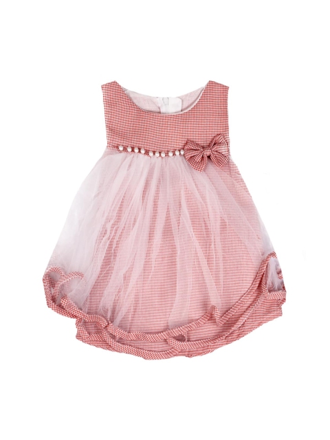 

DOROKIDS Girls Red & White Checked Fit and Flare Dress