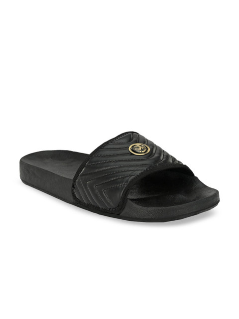 

AfroJack Men Black Solid Sliders