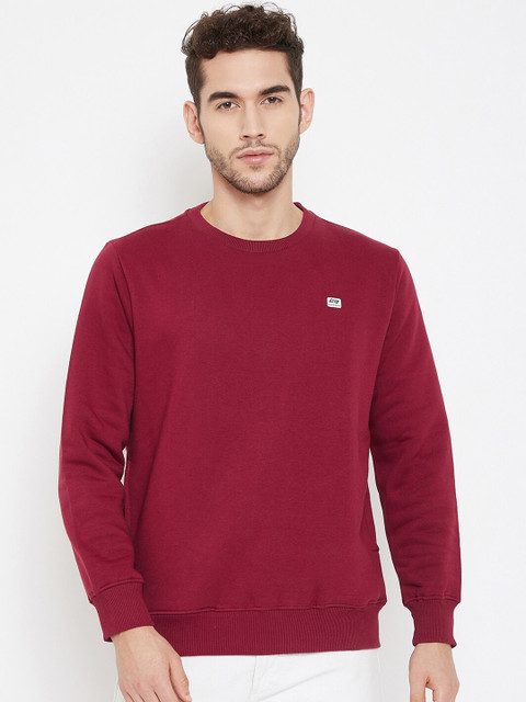 

NEVA Men Maroon Solid Sweatshirt