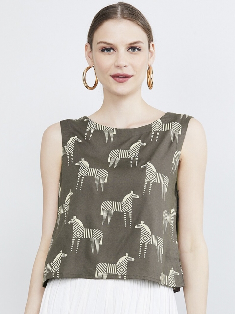 

max Women Taupe Printed Top