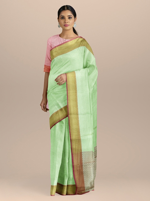 

BharatSthali Green Woven Design Silk Cotton Saree