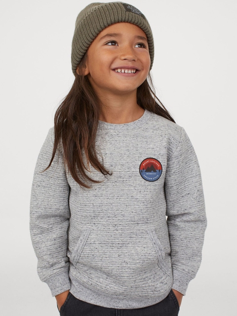 

H&M Boys Grey Printed Pocketed Sweatshirt