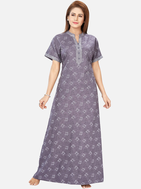 

Sand Dune Grey Printed Nightdress