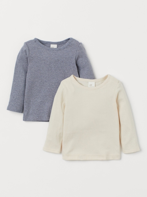 

H&M Kids 2-Pack Ribbed Tops, White