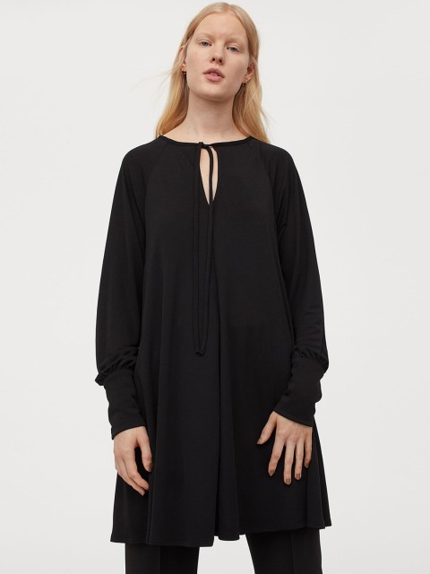 

H&M Women Black Solid A-line Dress