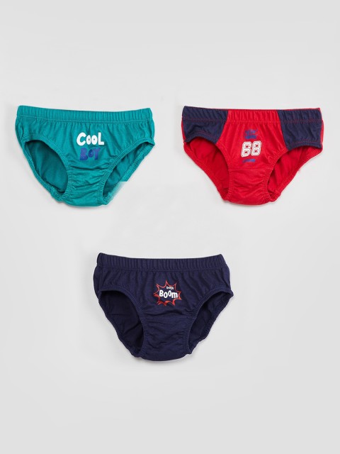 

max Boys Pack Of 3 Basic Briefs M19DIN02, Navy blue
