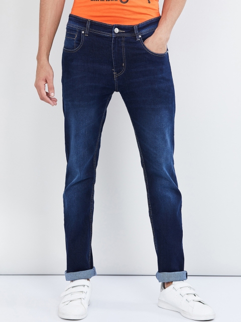 

max Men Blue Slim Fit Mid-Rise Clean Look Jeans