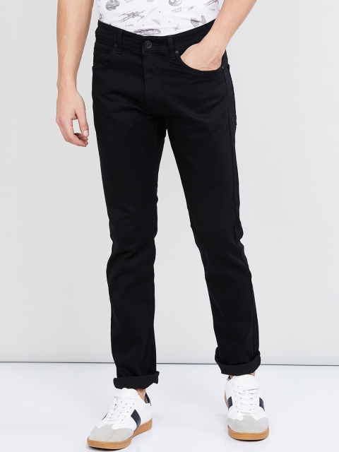 

max Men Black Slim Fit Mid-Rise Clean Look Stretchable Jeans
