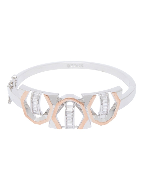 

shaze Gold-Plated Bangle-Style Bracelet, Silver