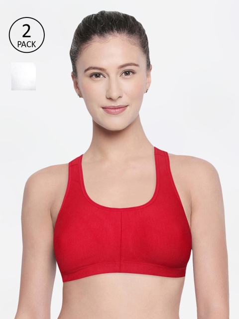 

Bodycare Pack of 2 Solid Non-Wired Non Padded Sports Bras 1612, White