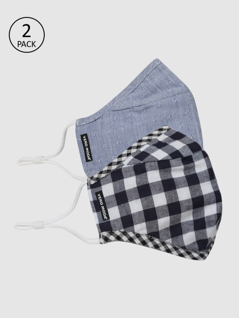 

Vero Moda Pack of 2 3-Ply Reusable Anti-Bacterial Cloth Masks, Blue