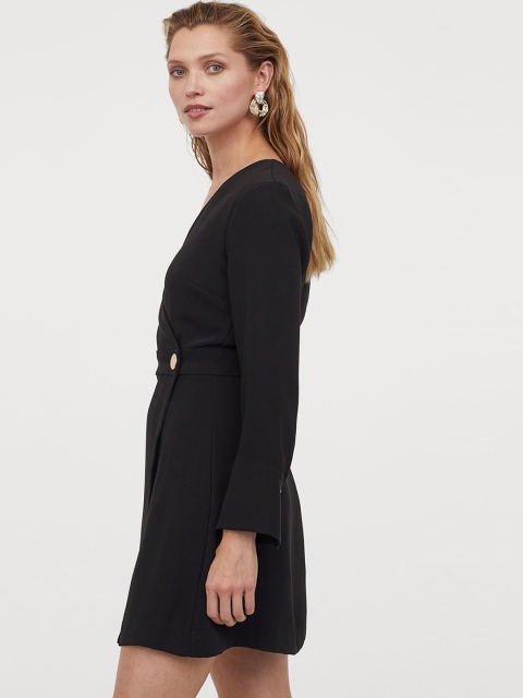 

H&M Women Black Wrap Dress