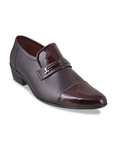 

Mochi Men Brown Solid Leather Formal Slip-Ons