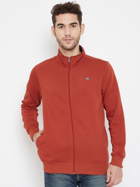 

NEVA Men Rust Orange Solid Sweatshirt