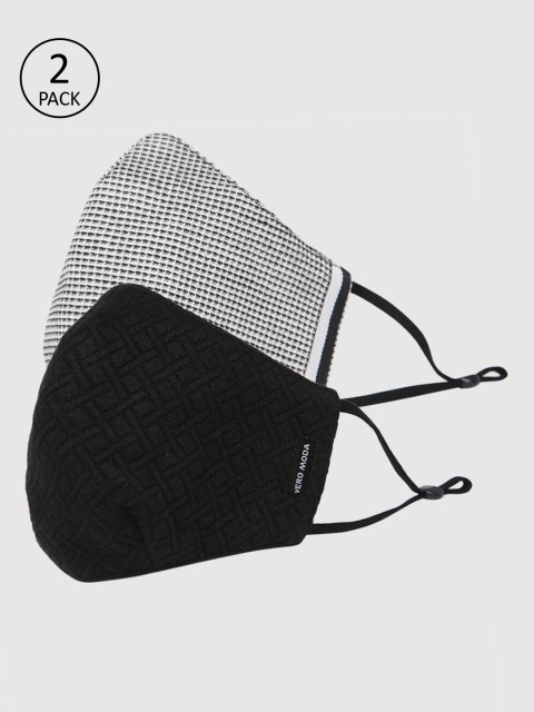 

Vero Moda Pack of 2 3-Ply Reusable Anti-Bacterial Cloth Masks, Black