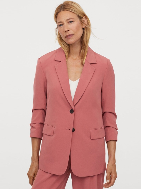

H&M Women Coral Red Straight-Cut Jacket