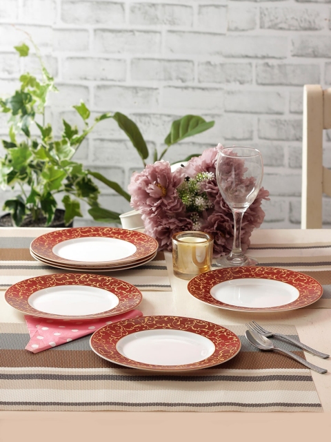 

Laopala White & Brown 6 Pcs Laopala Anassa Opalware Quarter Plates