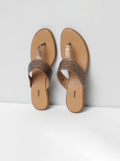 

max Women Bronze-Toned Solid Sandals