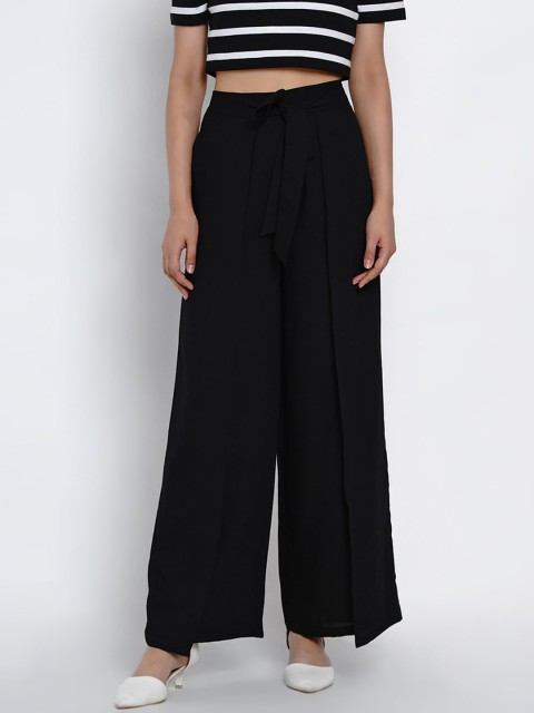 

Texco Women Black Regular Fit Solid Parallel Trousers