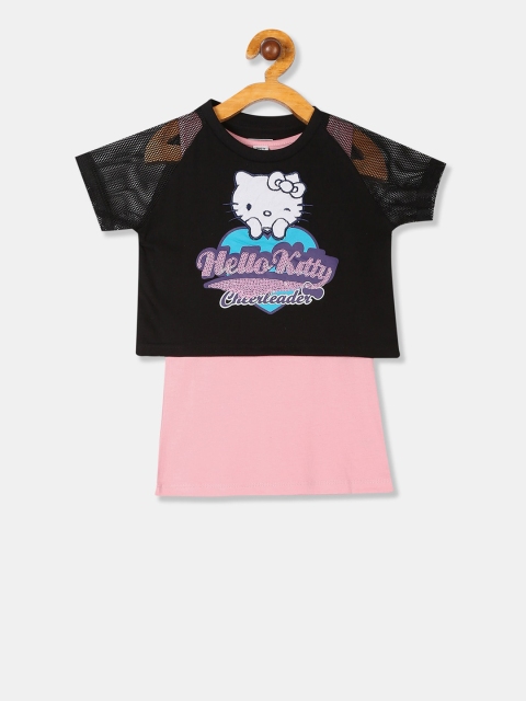 

Colt Girls Black Colourblocked Round Neck T-shirt