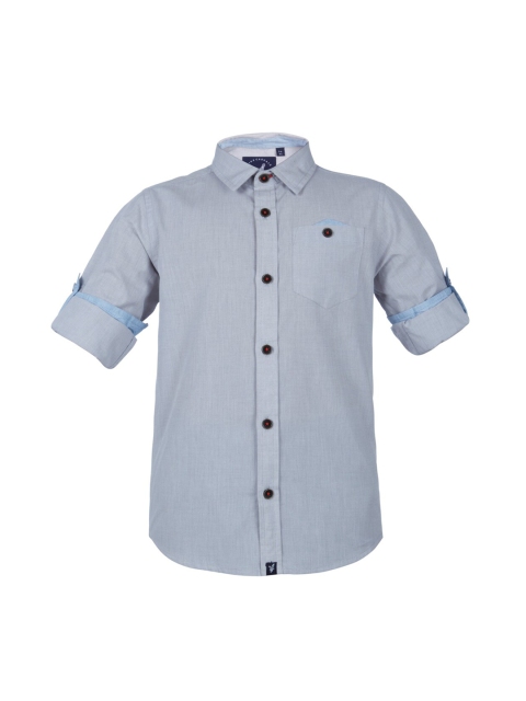 

URBAN SCOTTISH Boys Grey Regular Fit Solid Casual Shirt