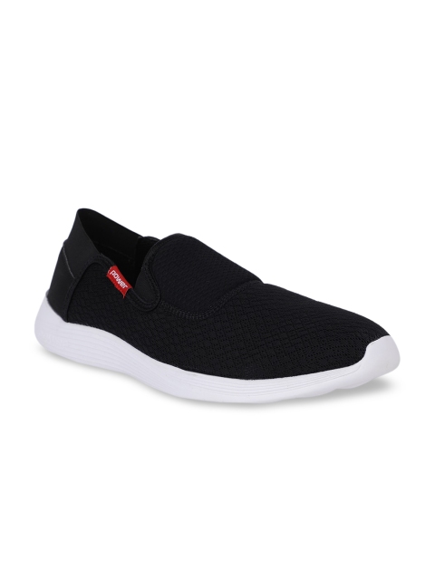 

Power Men Black Textile Walking Shoes