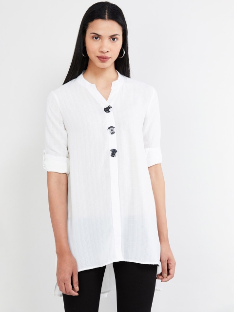 

MAX Women White Checked Tunic