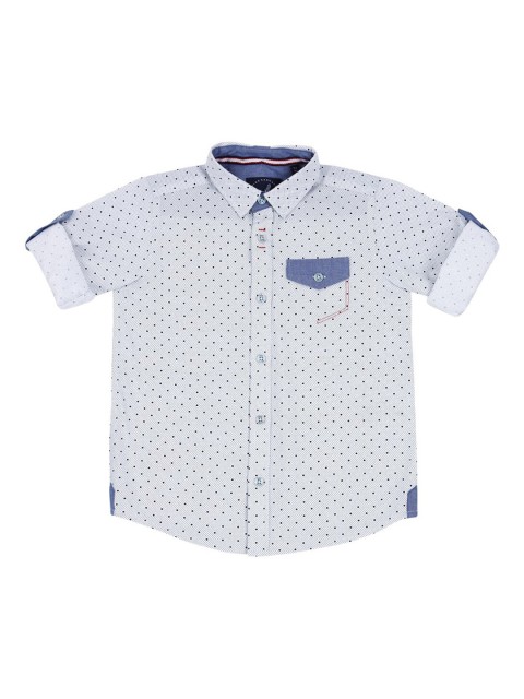 

URBAN SCOTTISH Boys Blue Polka Dot Printed Casual Shirt