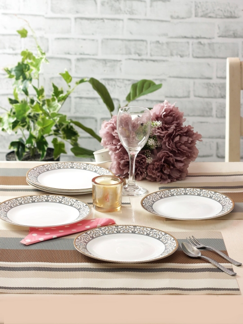 

Laopala White & Blue 6 Pcs Printed Opalware Plates Set