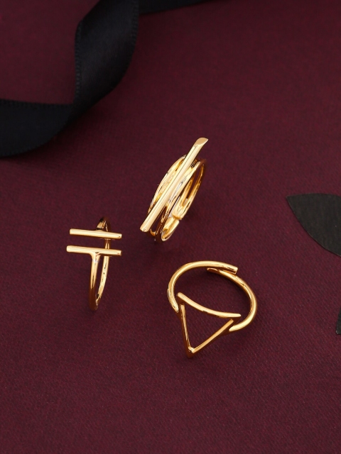 

Tistabene Set Of 3 18K Gold-Plated Minimal Handcrafted Adjustable Finger Rings
