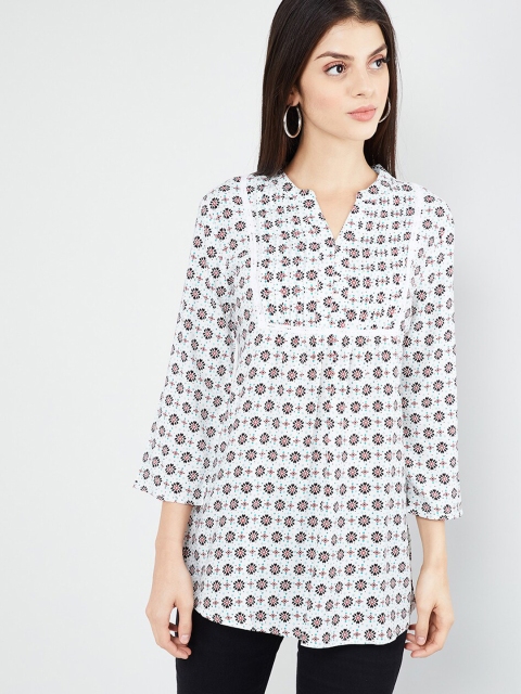 

max Women White Printed Tunic, Off white