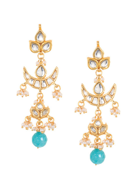 

INDYA Gold-Plated & Blue Classic Jhumkas