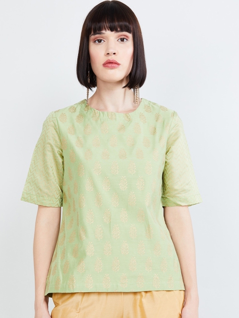 

max Women Green Printed Top