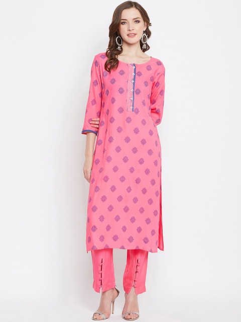 

Prakhya Women Pink Printed Kurta with Palazzos