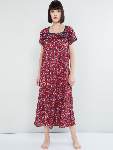 

max Red Printed Nightdress
