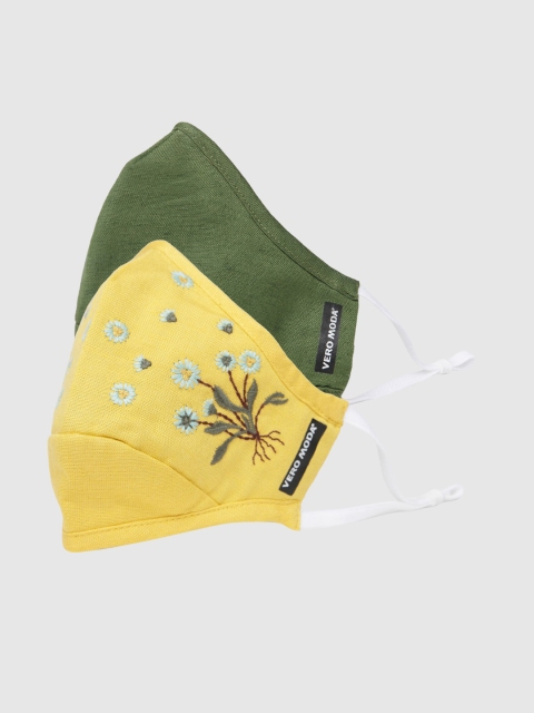 

Vero Moda Pack of 2 3-Ply Reusable Anti-Bacterial Cloth Masks, Green