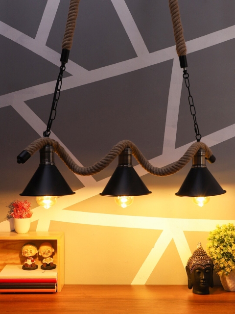 

LUXSUN Black Solid Three Musketeers Ceiling Lamp