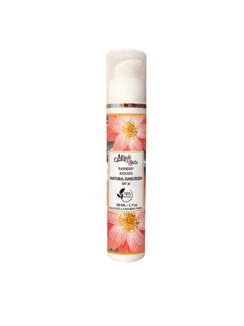

Mirah Belle Raspberry & Avocado Natural Sunscreen - 50 ml, White