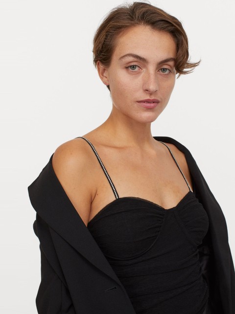 

H&M Women Black Tulle Body