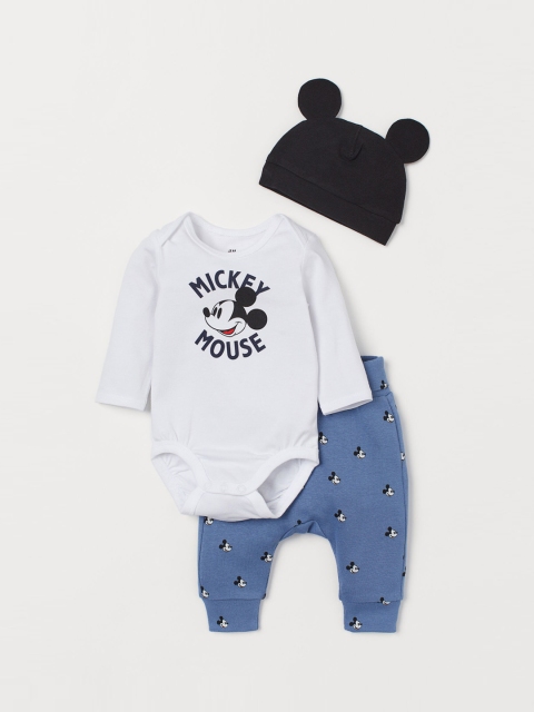 

H&M Infant Girls White & Blue 3-Piece Jersey Set