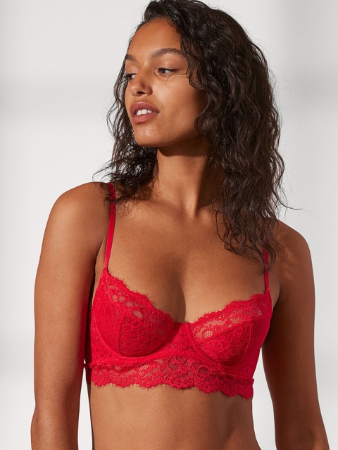 

H&M Women Red Non-Padded Underwired Lace Bra