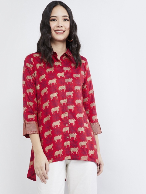 

max Women Red Printed Printed Tunic