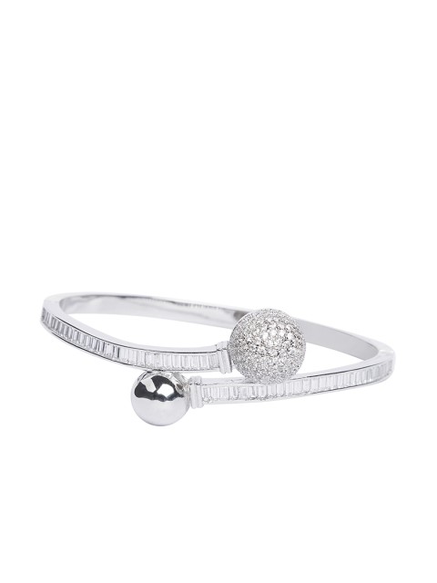 

shaze Silver-Toned & White CZ-Studded Rhodium-Plated Diamante Jewellery Set